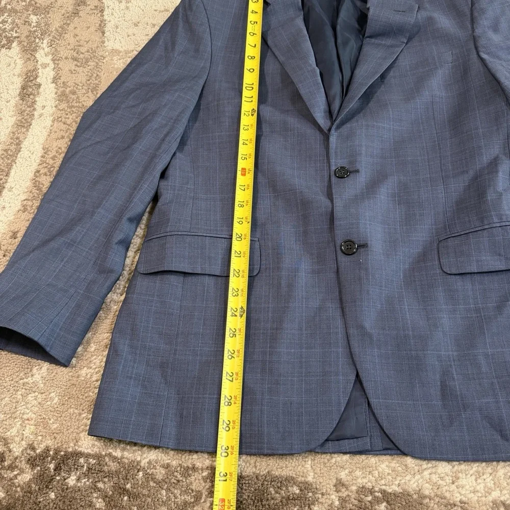 Jos. A. Bank Signature Collection Mens Two Piece Suit Blue Glen Plaid 40R 34x29